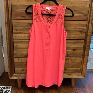 BB Dakota Pink salmon dress with lace detail